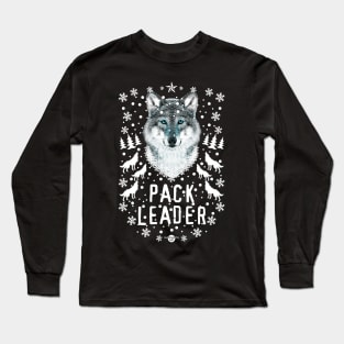 46 Wolf Pack Leader SNOW Merry Christmas Long Sleeve T-Shirt